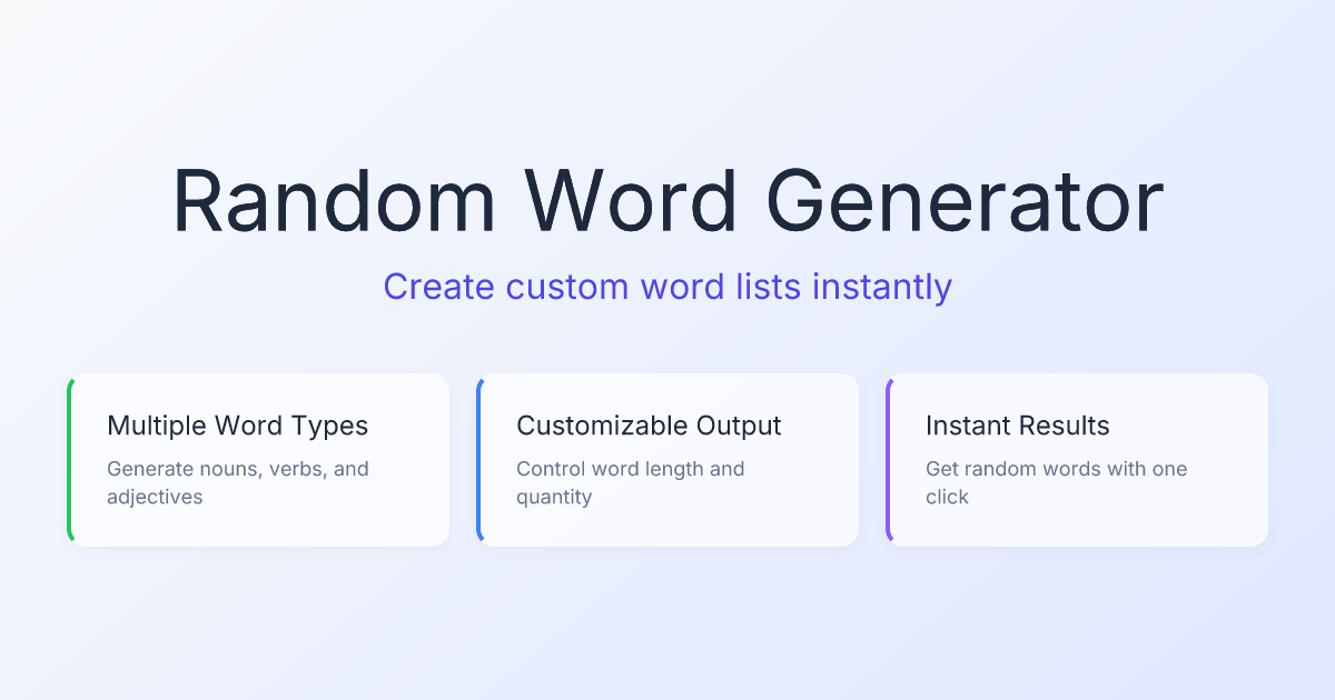 Random Word Generator | Free Online Word Creation Tool