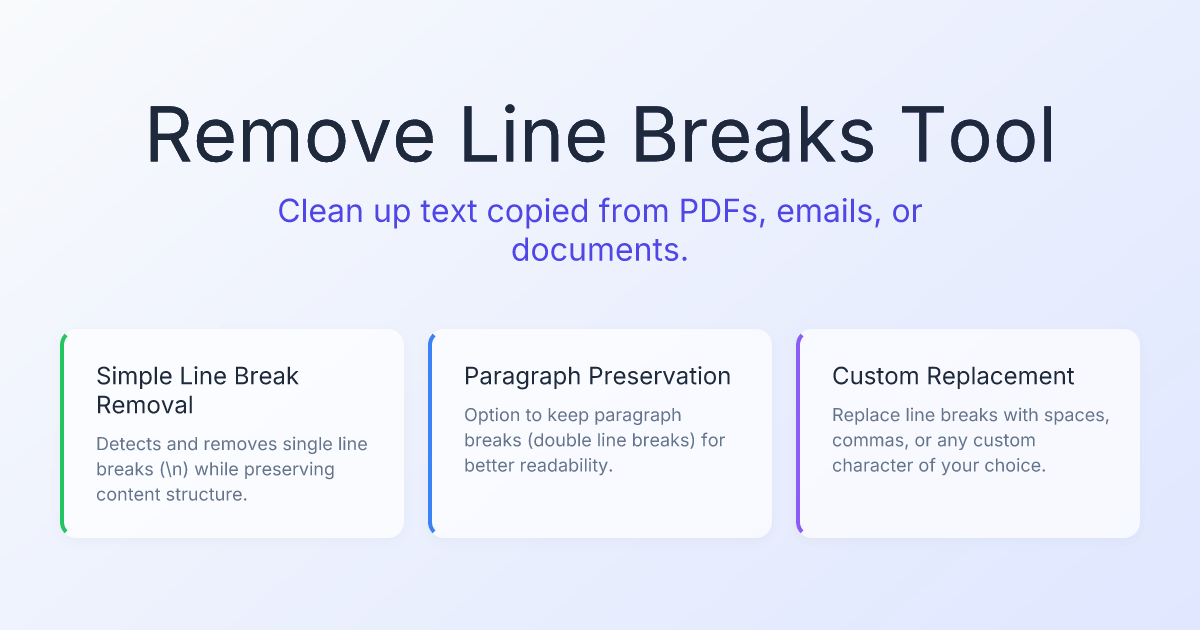 Remove Line Breaks Tool | Delete or Replace Line Breaks Online